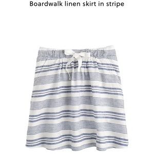 J. Crew boardwalk linen stripe skirt